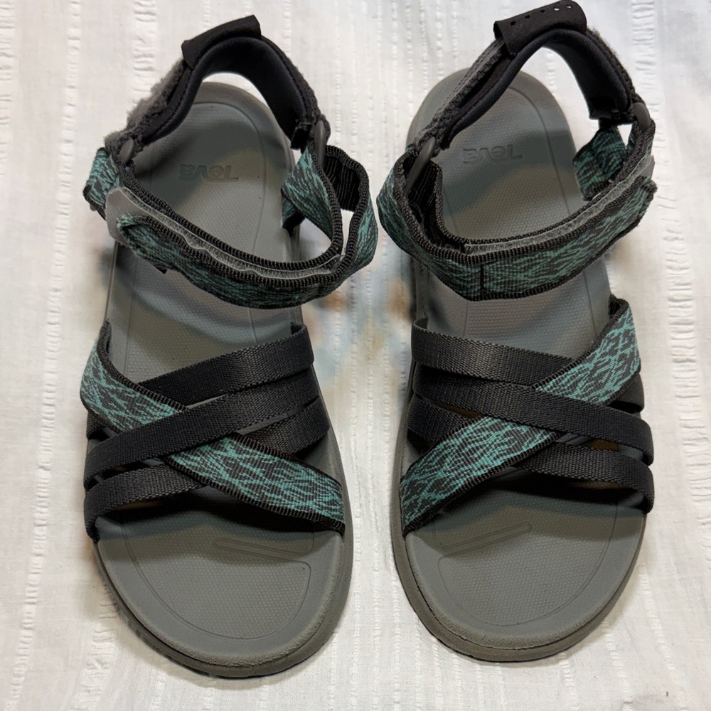 Teva Strappy Adventure Sport Sandals Turquoise & Gray Women’s 7